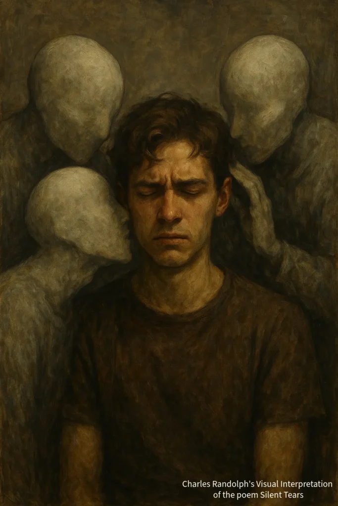 Silent Tears – To Speak Online A powerful visual companion to Charles Randolph’s poetry in Silent Tears—this image explores the emotional weight of unspoken pain and the healing act of expression.