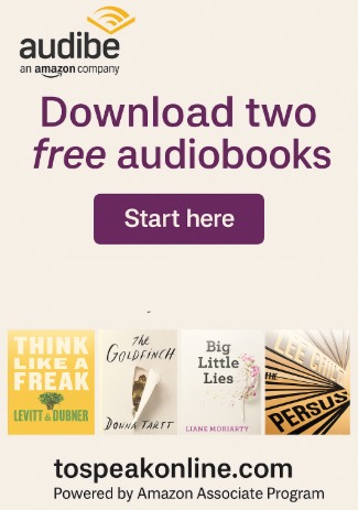 Amazon Audible ad offering two free audiobooks