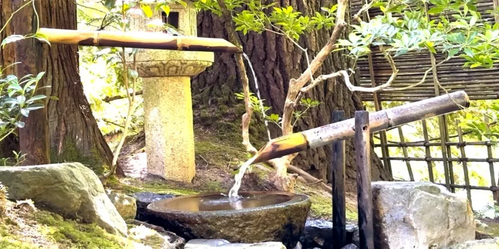 ShiShi-Odoshi: A Poetic Meditation by Charles Randolph – To Speak Online A serene image of a ShiShi-Odoshi bamboo water feature, symbolizing the rhythmic flow of nature and thought. This visual metaphor complements a Charles Randolph poem exploring balance, tension, and emotional leverage—hallmarks of his evolving poetry.
