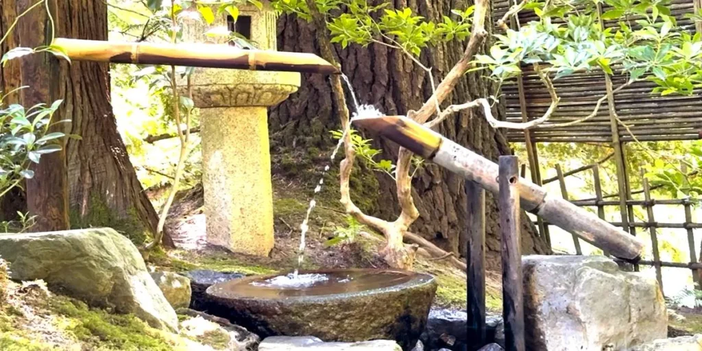 ShiShi-Odoshi: A Poetic Meditation by Charles Randolph – To Speak Online A serene image of a ShiShi-Odoshi bamboo water feature, symbolizing the rhythmic flow of nature and thought. This visual metaphor complements a Charles Randolph poem exploring balance, tension, and emotional leverage—hallmarks of his evolving poetry.