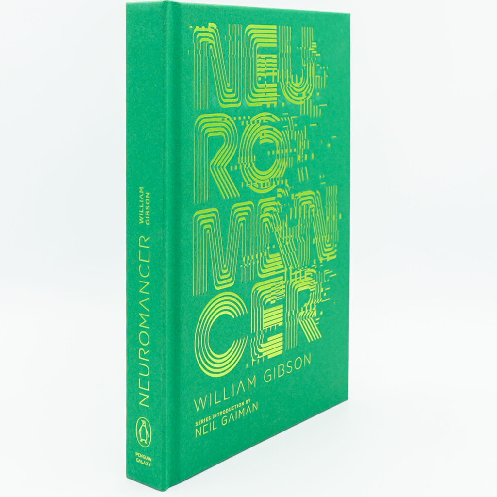 Neuromancer Penguin Galaxy hardcover by William Gibson - angled view