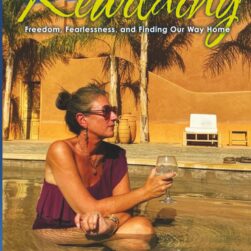 Version 100 – To Speak Online Book cover for 'Rewilding' by Jane Green, showing a woman in a pool with a yellow desert backdrop and palm trees, wearing sunglasses and holding a glass of wine.