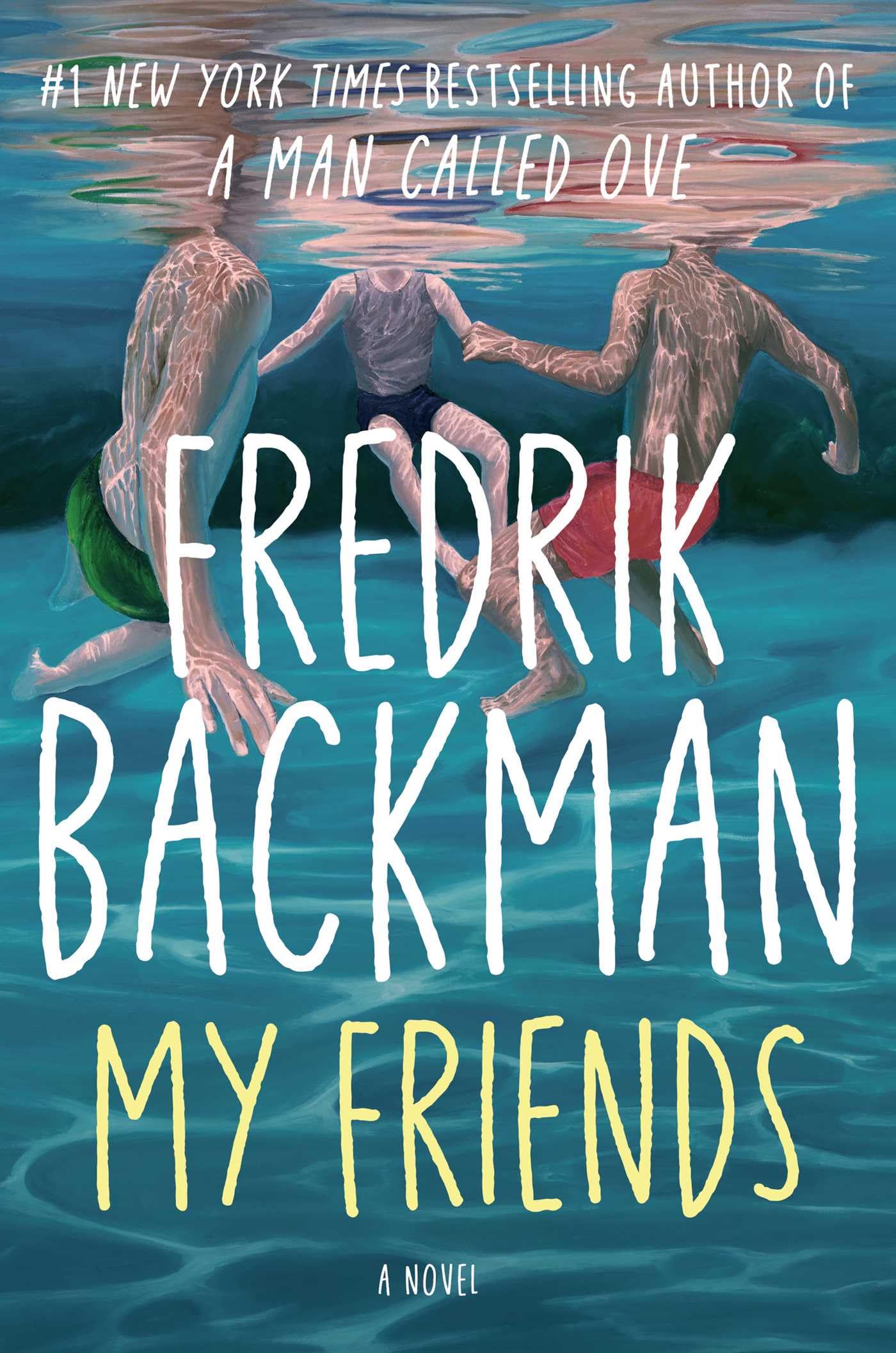 Version 100 – To Speak Online Three people swim underwater holding hands, with a large handwritten title reading 'Back From My Friends' across the image.