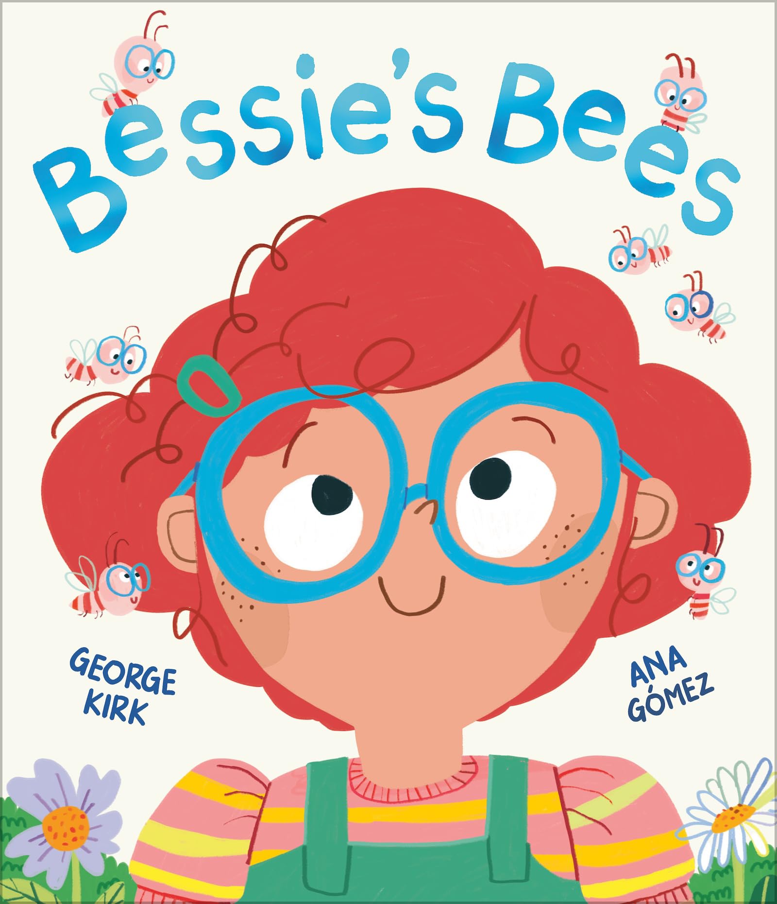 Version 100 – To Speak Online Cartoon girl with oversized blue glasses and red hair, bees buzzing around a playful title on a light background.