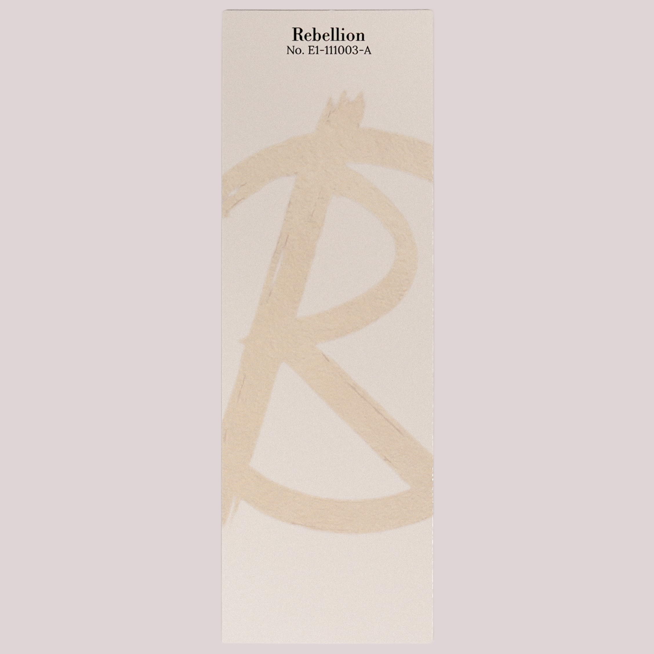 Version 100 – To Speak Online Beige pamphlet cover reading 'Rebellion' with code 'No. E1-111003-A' and a faint palm-tree illustration in the background.