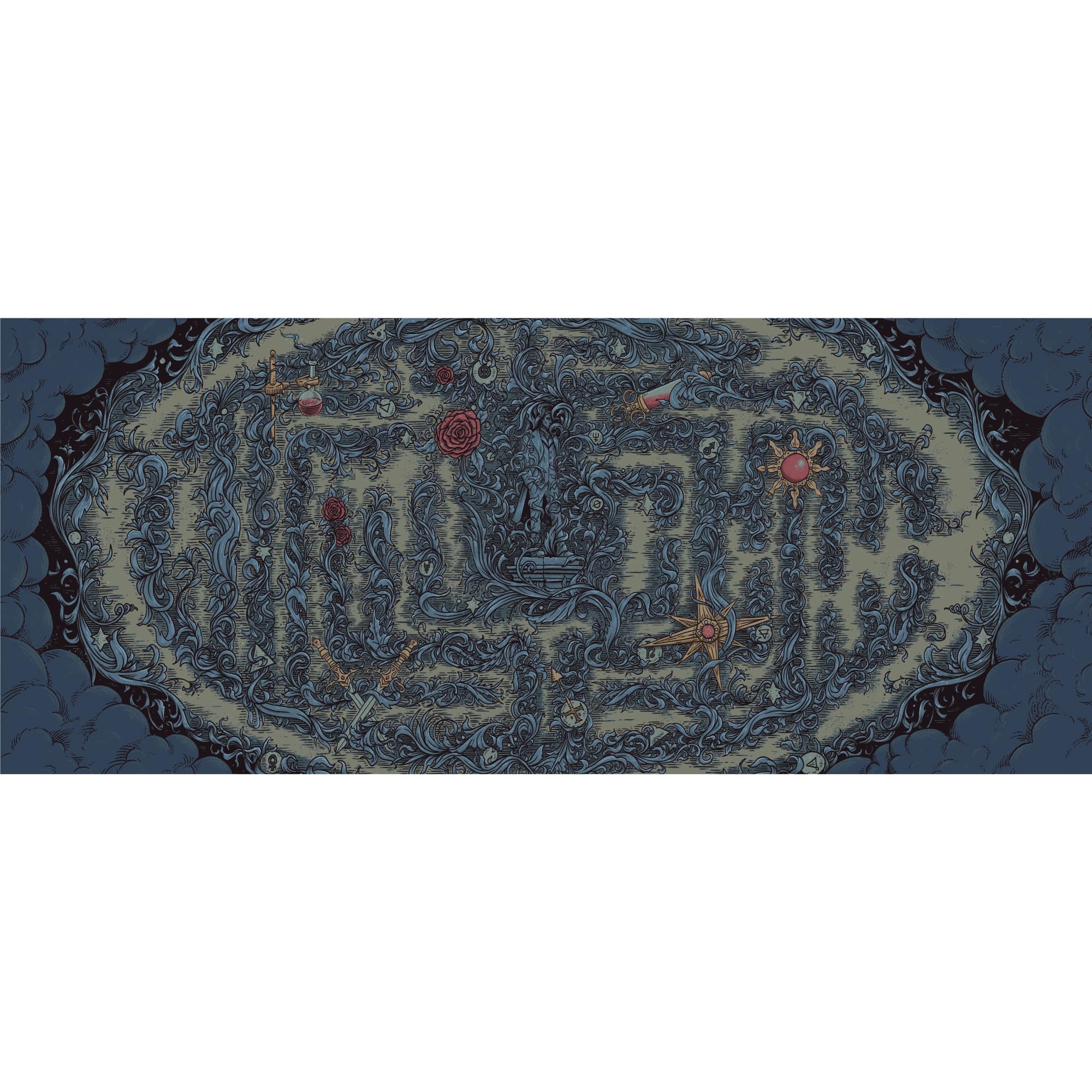 Version 100 – To Speak Online Decorative blue floral border with intricate vines along the bottom edge of a white canvas above.