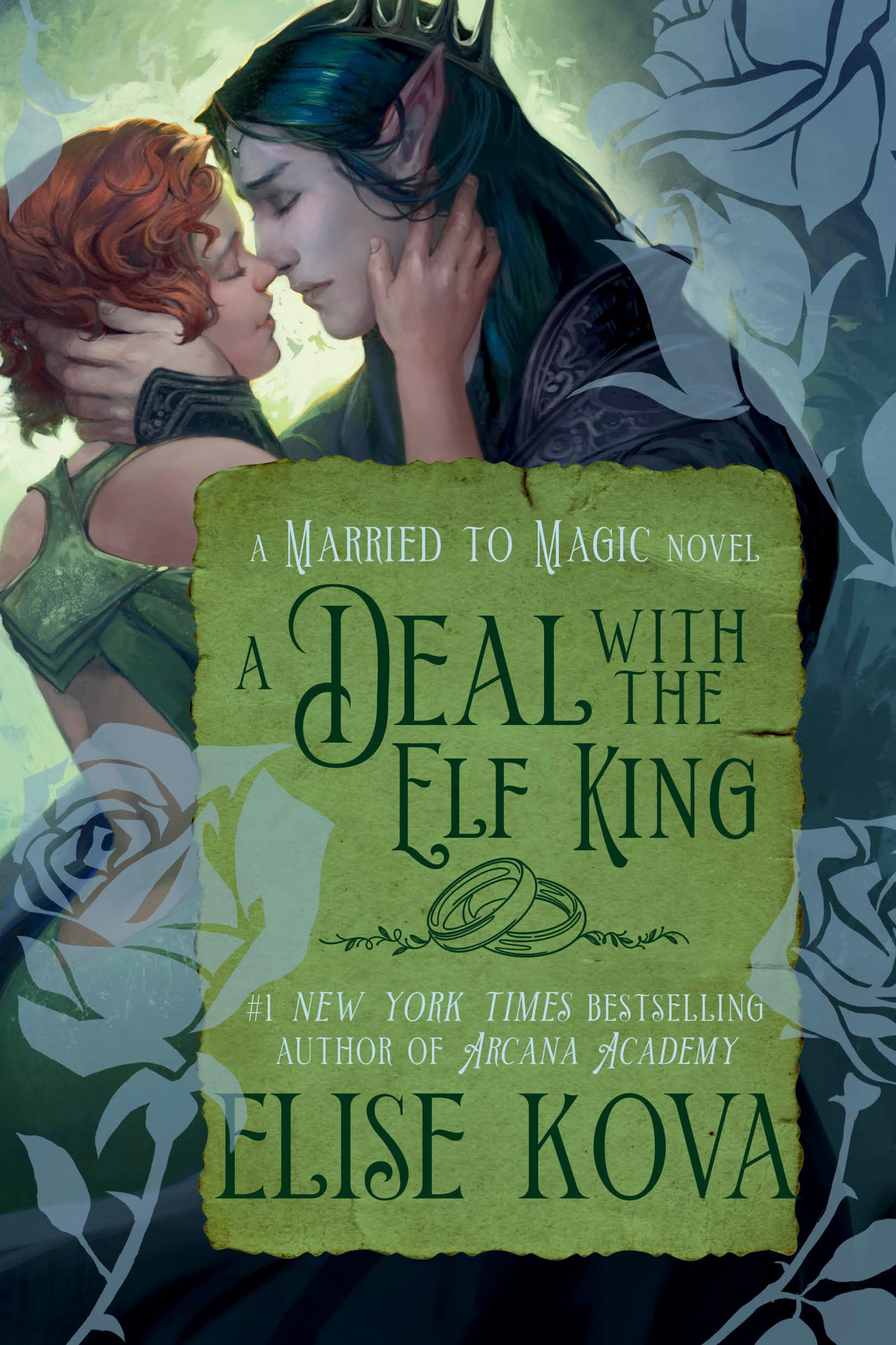 Version 100 – To Speak Online Close-up of a red-haired woman and an elf king sharing a kiss, with a green parchment-style title banner in the foreground.
