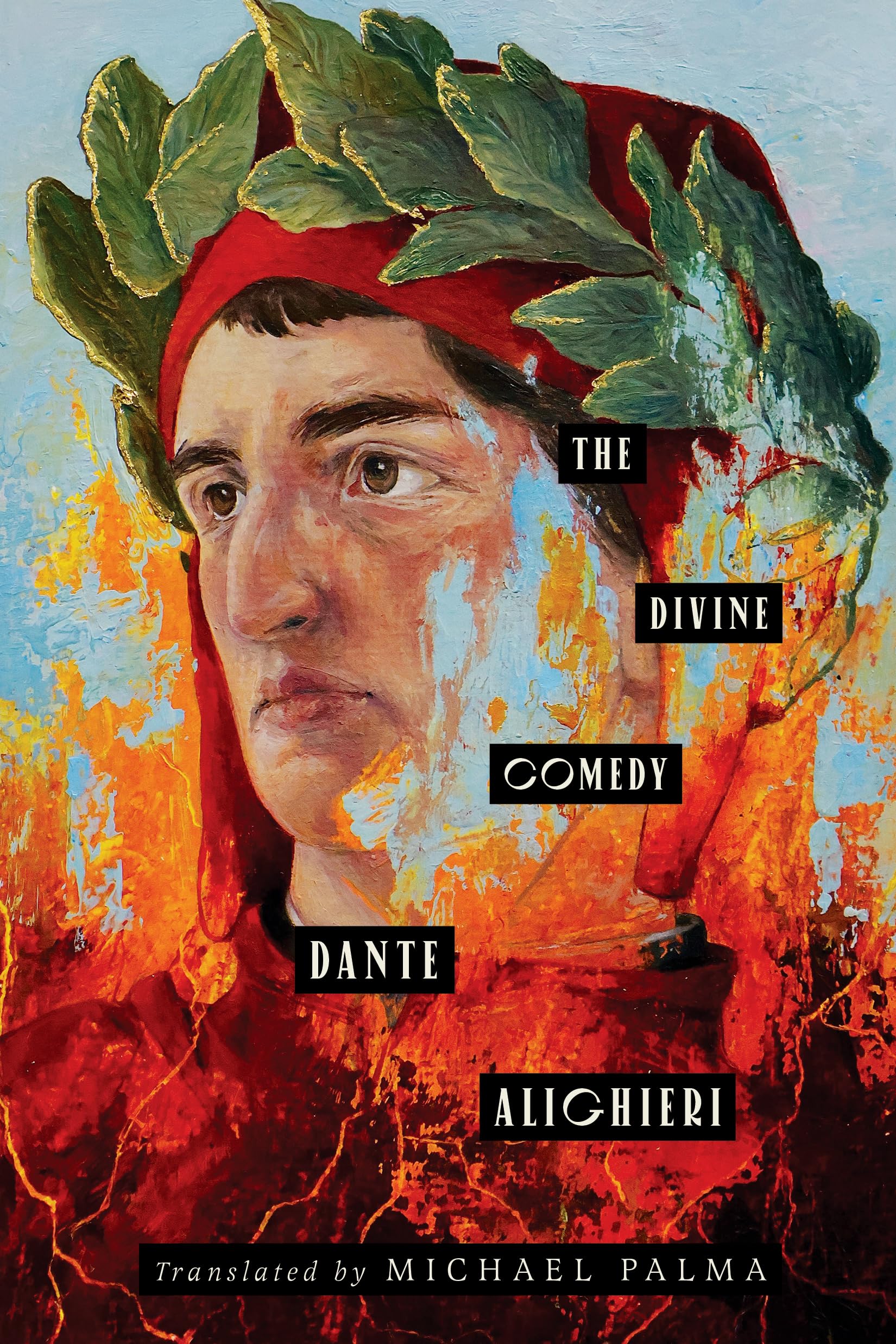 Version 100 – To Speak Online Book cover: Dante's The Divine Comedy, translated by Michael Palma, featuring a colorful portrait with a laurel crown.